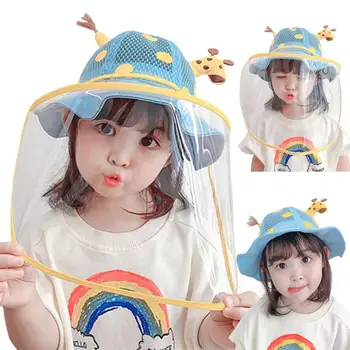 

Kid Cartoon Giraffe Detachable Protective Anti Droplet with Shield Fisherman Hat