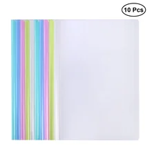 

10pcs Transparent File Folder Sliding Bar Report Covers for A4 Report Display Cover Organizer Binder