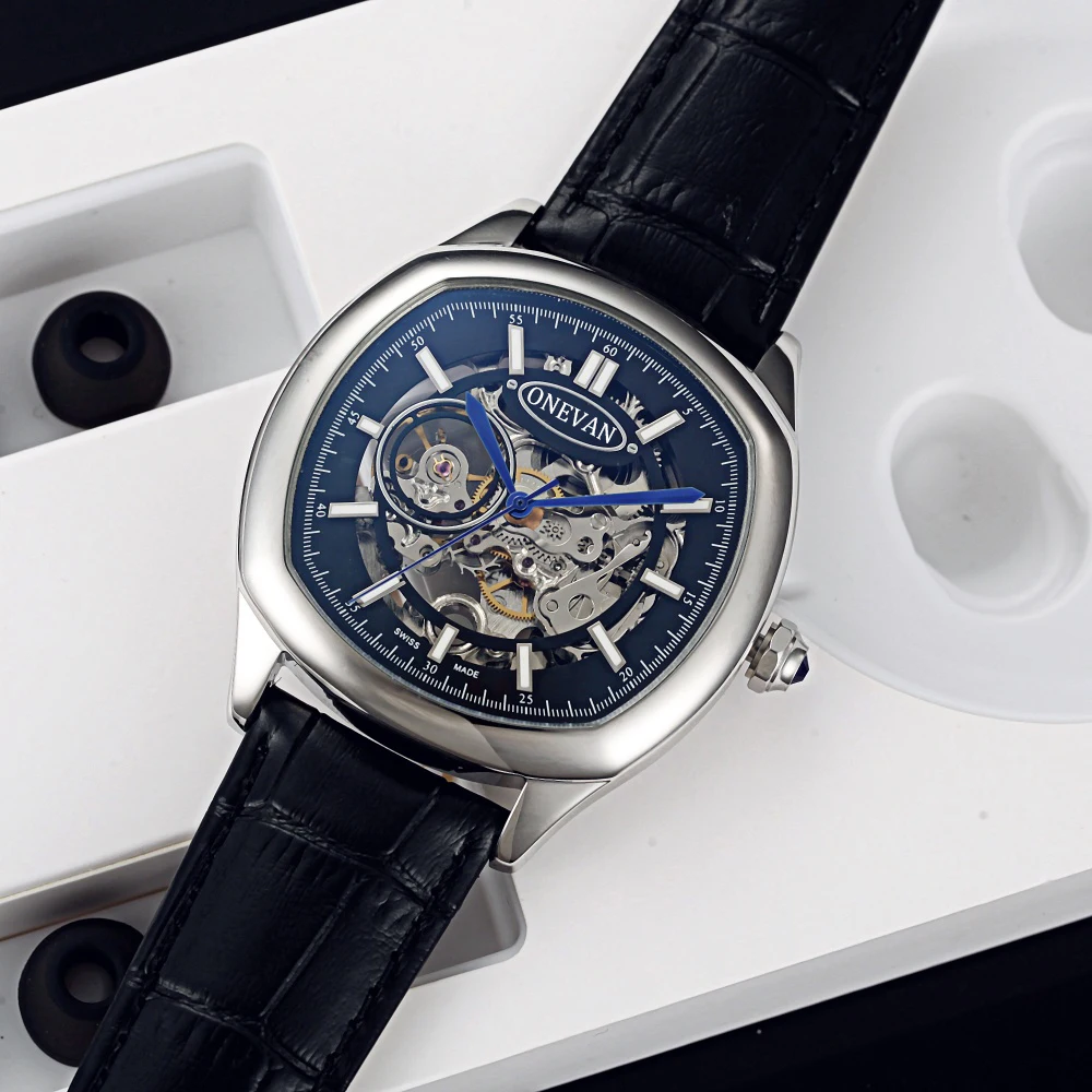 

Two Style Automatic Movement Hollow Dial DRIVE AAA High Quality 42mm Leahter Fine men's watch 316L stainless steel Men Watch