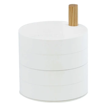 

Rotating Jewelry Storage Box Makeup Organizer Earrings Necklace Holder Jewelry Display Rack Plastic Box Dustproof Creative
