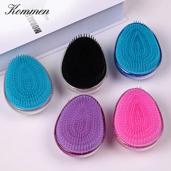 

5 Color Professional Makeup Hair Brush Barber Accessories Egg-shaped Hair Comb Anti-knot Comb Hair Accessories Styling Tools