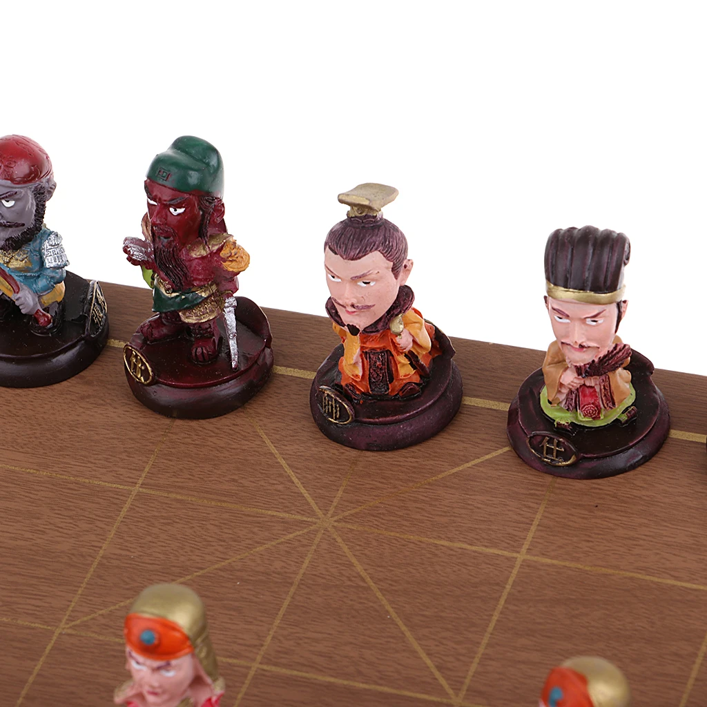 Wooden Chinese Chess Set Cartoon Chessman Folding Chess Board for Adults Toy Chess Games
