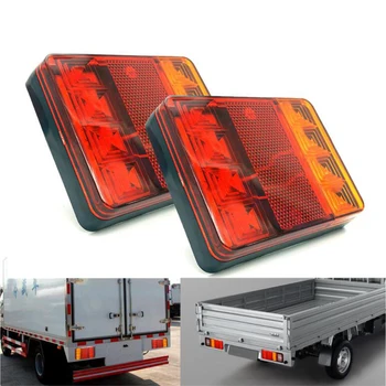

2Pcs Waterproof Car 8 LED Warning Tail Light Rear Lamps Pair Boat Trailer 12V/24V Rear Parts for UTE Trailer Truck Auto Lights