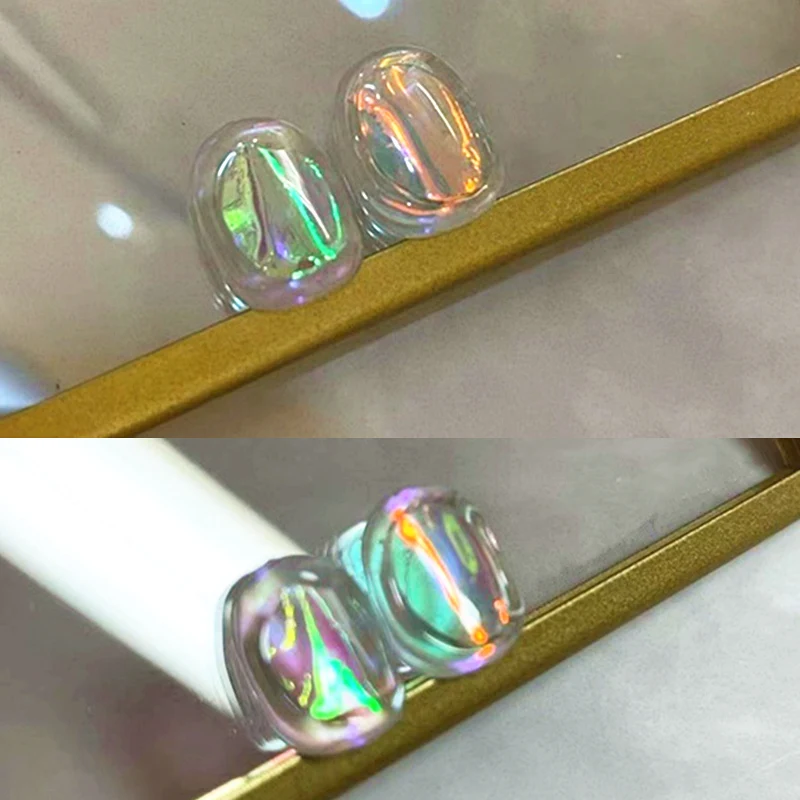 Nail Stickers Nail Art Decoration Nail Decals 100cm/bottle Aurora Nails Glass Foil Film Sticker Cellophane Paper Korean Nail Trend Design Ice Cube Manicure DIY Decoration