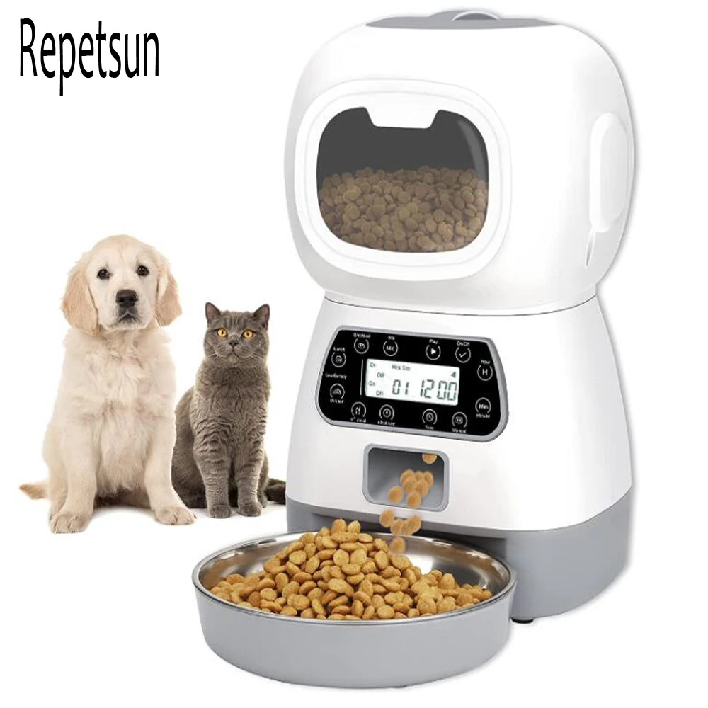 3.5L Automatic Pet Feeder Smart Food Dispenser For Cats Dogs Timer Stainless Steel Bowl Auto Dog Cat Pet Feeding Pet Supplies 1