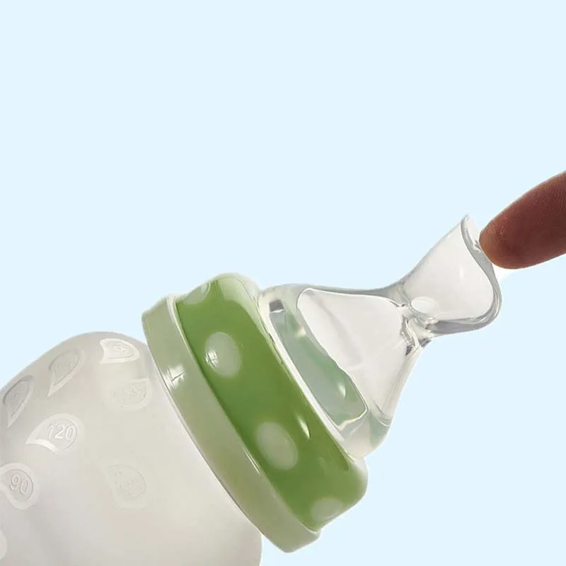 180ML Baby Bottles and Feeding Spoon Silicone Baby Feeding Cup Water Bottle kids Nursing Bottles