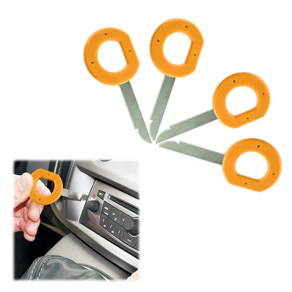 

4pcs Car Audio Radio Removal Tool Set Fit For Volkswagen Audi and Mercedes Vehicles