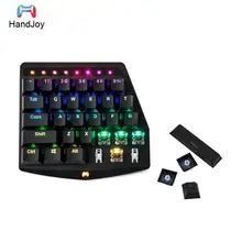 HandJoy K1 Gaming PUBG for Mobile Legends RGB Keyboard Mobile Mechanical Keyboard with RGB Backlight One Hand Keyboard gaming keyboard mini k109 one hand 38 keys operation mobile games external connection mechanical keyboard for computer laptops