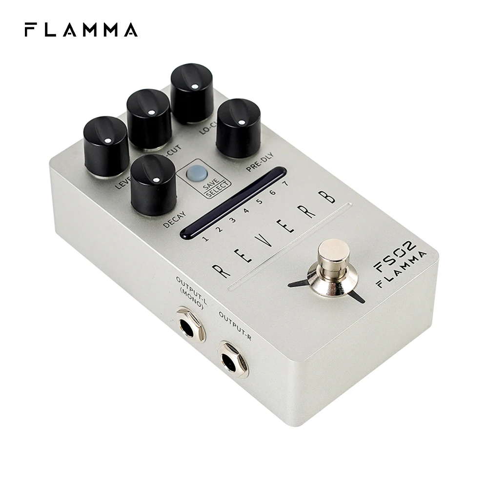 Pedal de Reverb para Guitarra Pedal de Efeitos Estéreo para Guitarra Elétrica com Mola Flamma Reverb True Bypass Fs02 - Image 3