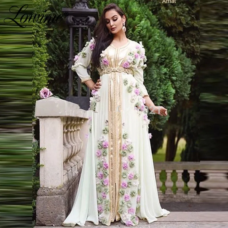 Мусульманский марокканский кафтан 2020 Саудовская Аравия Ручная работа цветы для