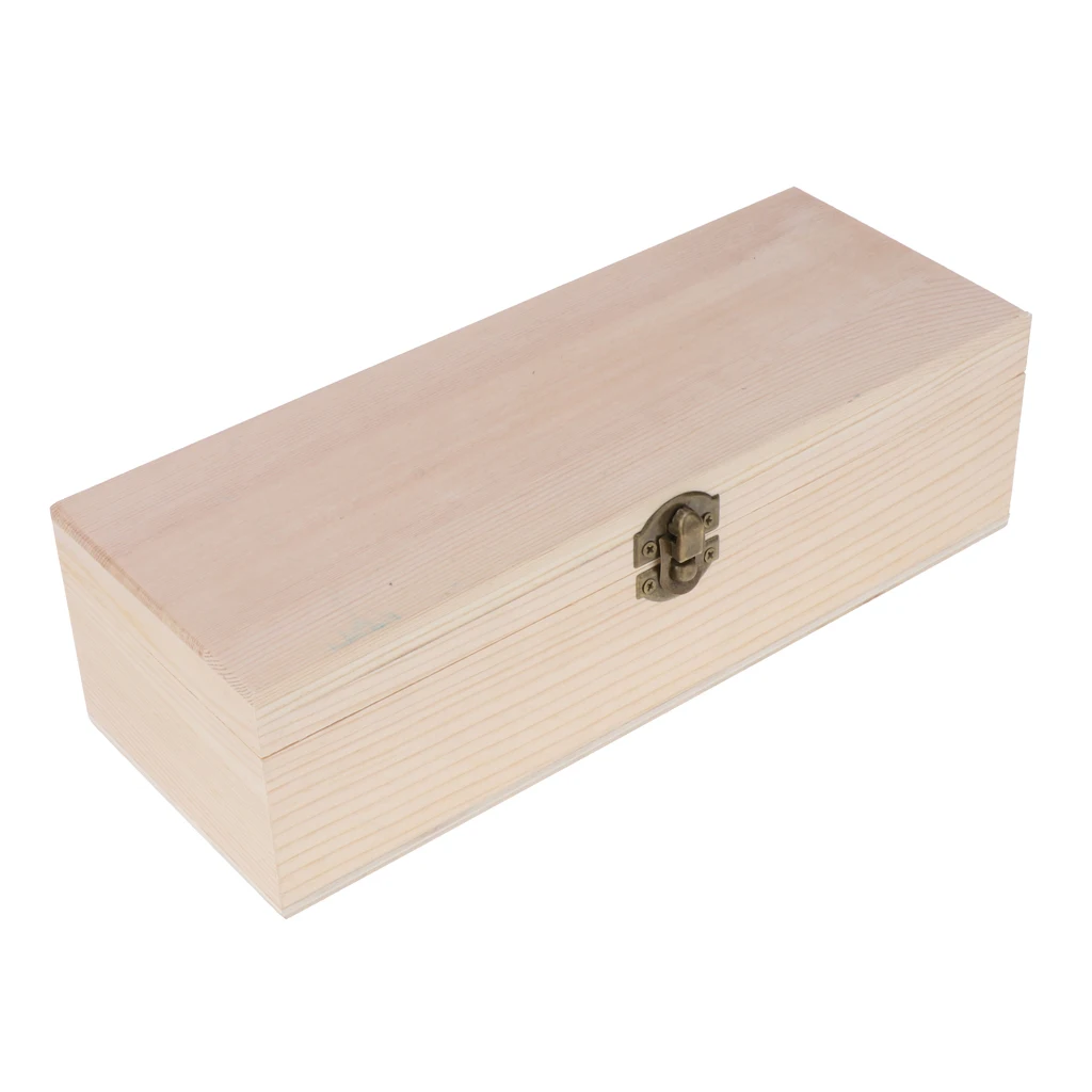 

Unfinished Wood Box with Hinged Lid for Arts, Crafts, Hobbies and Home Storage - Wooden Jewelry Box Chest