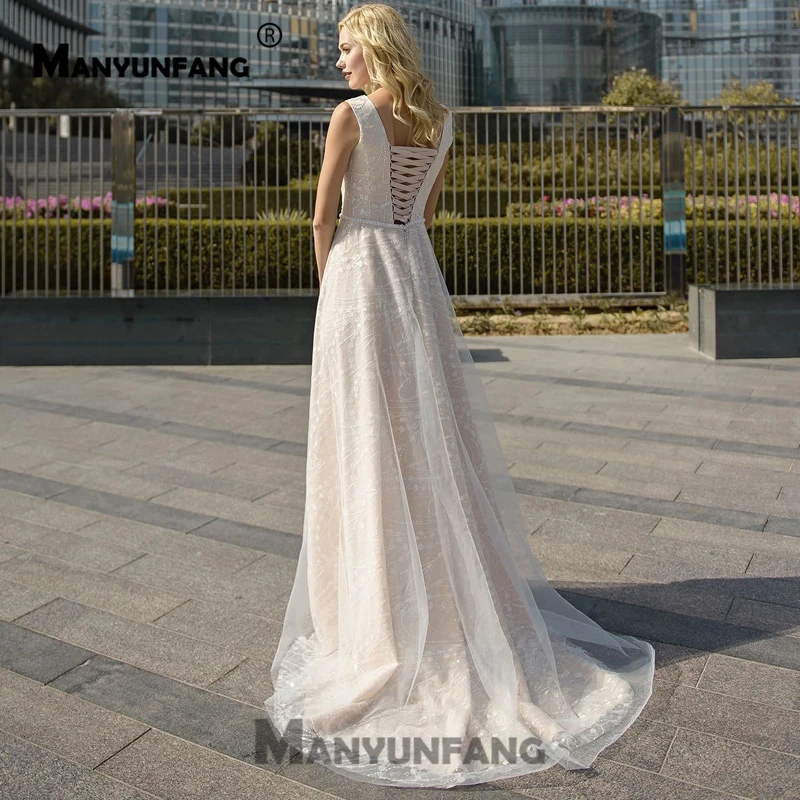 Vestido De Noiva Boho глубокий v-образный вырез пояса с отделкой жемчугом свадебное платье с кружевом женское свадебное платье блестящее Кружевное белое свадебное платье es