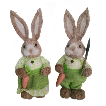 

Easter Rabbit Garden Decor For Easter Party Favor Easter Filled Eggs Artificial Straw Rabbit Home Garden Rabbit