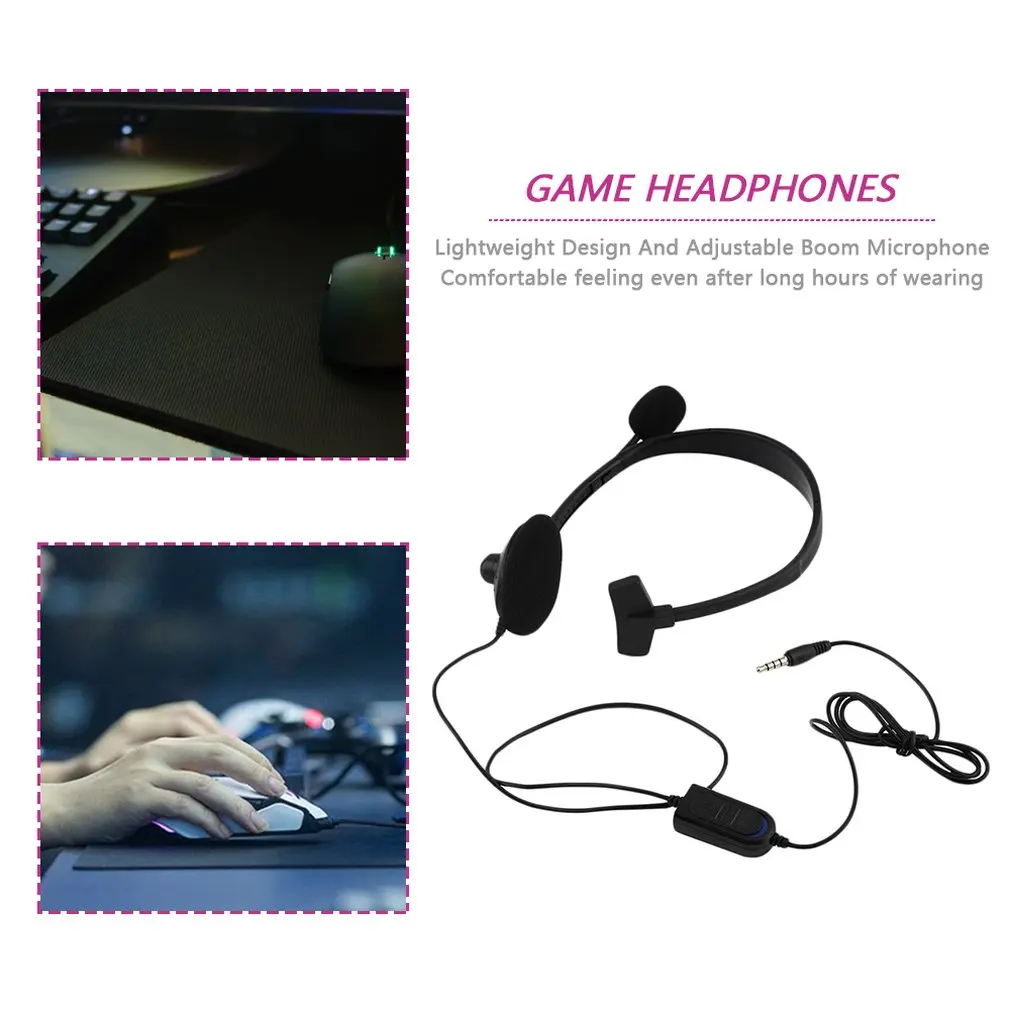 Black Over-ear Wired Earphone Headphones Gaming Headset Video Game Gamer For Playstation for PS4 With VOL Earphones & Headphones