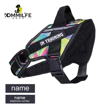 KOMMILIFE – harnais réglable en Nylon pour chien, personnalisé, K9, réfléchissant, respirant, pas de traction