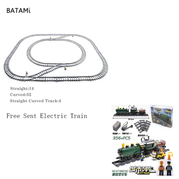 

Dropshipping Train Rail Tracks Block Model building kits compatible with city Rail Tracks for Train Straight & Curved Track