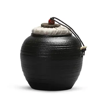 

1 Pc Ceramics Tea Caddies Tea Culture Storage Bottles Retro Storage Bottle Jar Ceramic Tea Candy Salt Seasoning Snacks Container