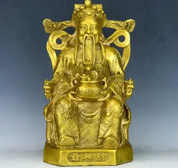 

1019 Pure bronze sits God of wealth, holds the treasure pot of Buddha, inviting , getting rich, moving and opening