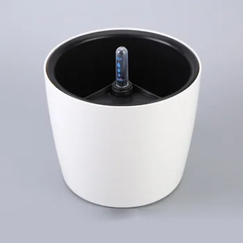 

Round Garden Stylish Self-watering Planter Water Level Display Foolproof Easy to Use (White)
