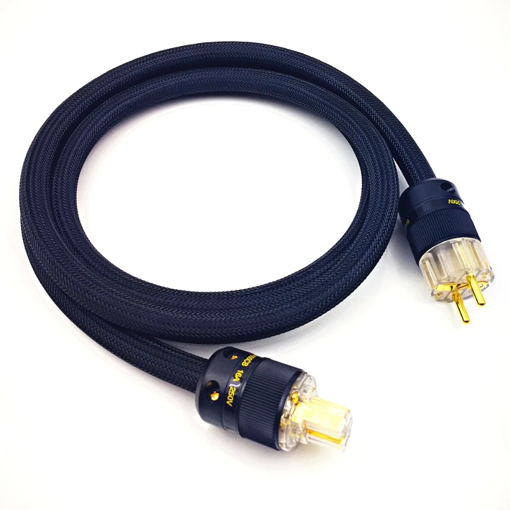 WAudio 10AWG Câble D'alimentation Audio Câble D'alimentation Hi-Fi Standard EU avec Prise Schuko et Connecteur IEC 2m 