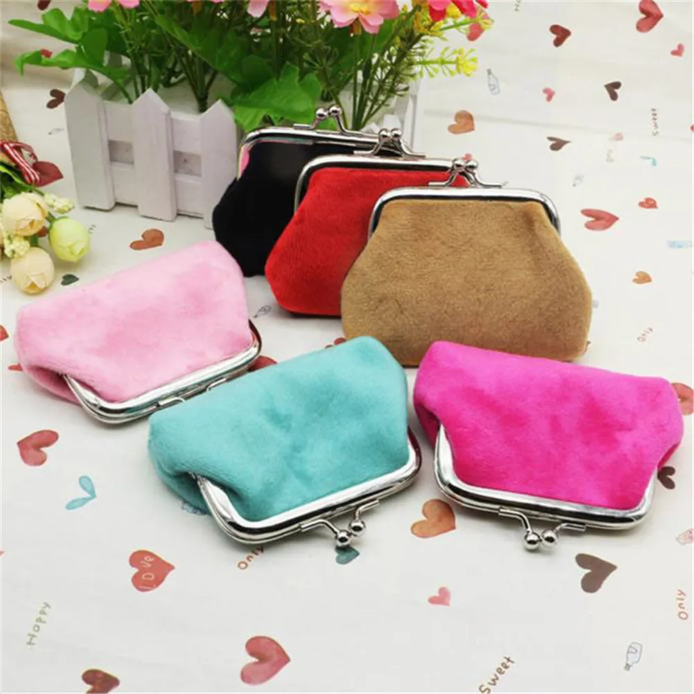 PU Leather Pocket Money Purse Buckle Coin Wallet Candy Color Card Holder Simple Double Layer Mini Purse Gift Women Girls coin purse women wallet card wallet coin wallet