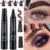 MB New 4 Heads Eyebrow Pen Waterproof Fork Tip Eyebrow Pencil Long Lasting Professional Fine Sketch Liquid Eye Brow 5 цветов