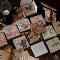Yoofun 100pcs/pack Vintage Memo Pads Retro Flower Butterfly Material Paper for Scrapbooking Journal Diary Decoration Collage DIY 1