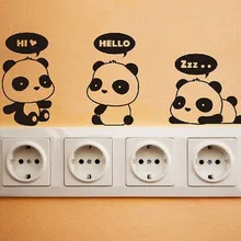 Наклейка на выключатель панда A1077 набор из 3 внешнеторговых настенных наклеек производителей Европы и Америки Стикеры с пословицами на стену Engli