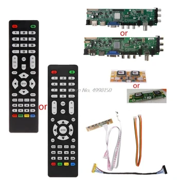 

V56 V59 LCD TV Driver Board DVB-T2+7 Key Switch+IR+4 Lamp Inverter+LVDS Kit 3663Wholesale dropshipping