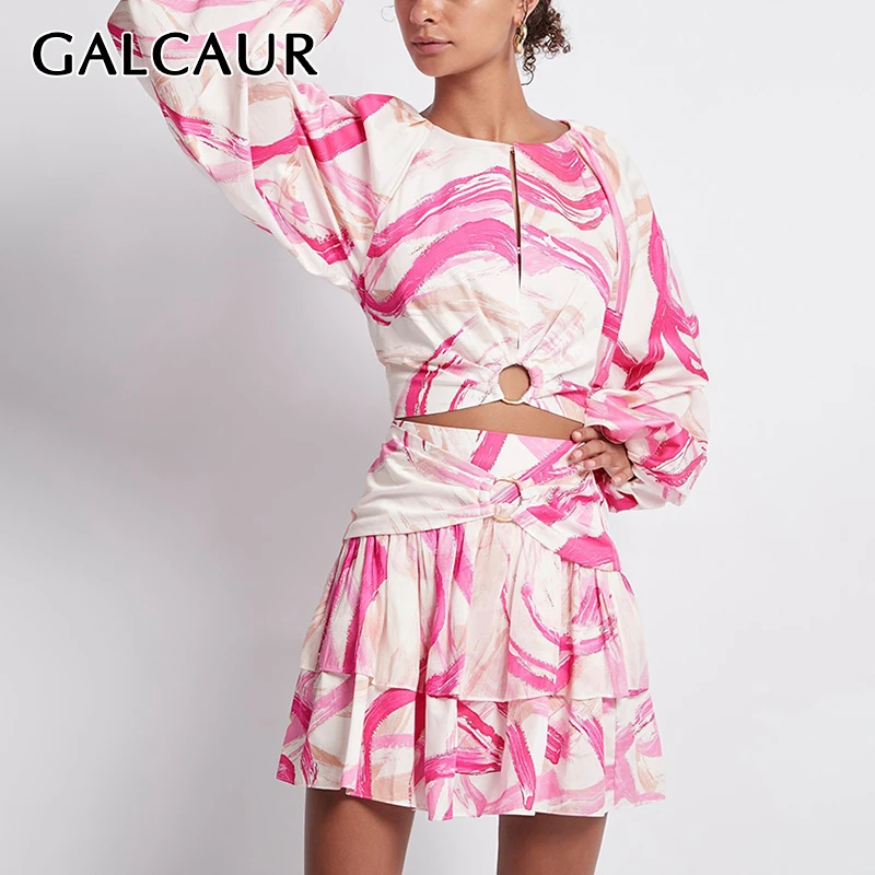 Комплект из двух предметов GALCAUR пикантная рубашка с рукавом фонариком