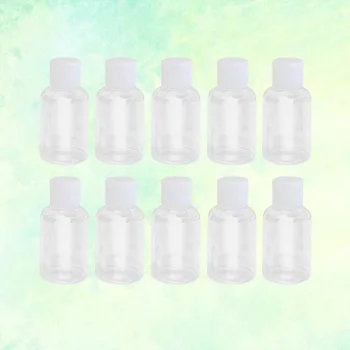 

10Pcs 50ml Empty Plastic Sample Bottle Container Jar Pot Vial with Flip Lid Perfect for Emollient Water Shower Gel Emulsion (Cap