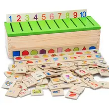 

Montessori Knowledge Classification Box Learn-checkers Wood Box Toy for Children