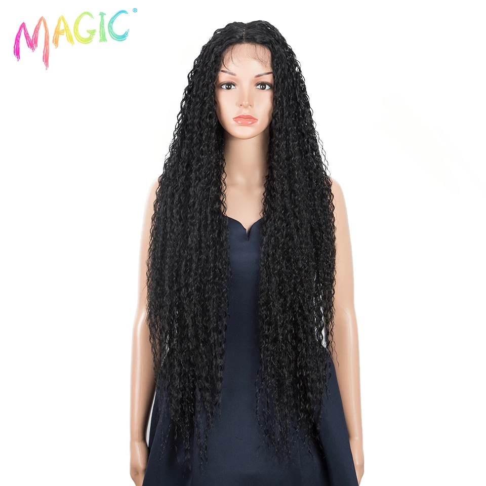 

Magic Long Curly Ombre Black Blonde Platium Synthetic Lace Front Wigs for Black Women