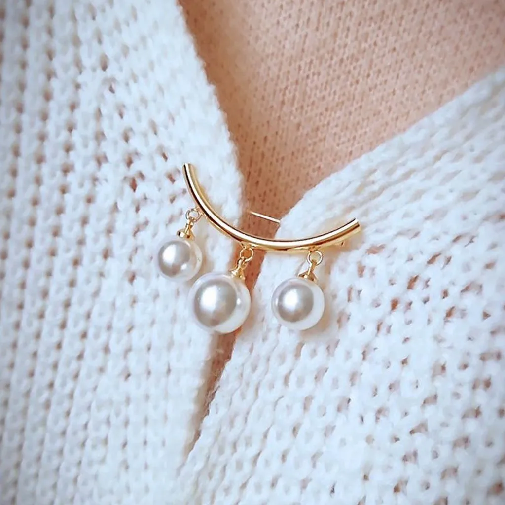 Brooches for women Fashion Brooch Pin Collar Pearl Decor Corsage Jewelry Women Gift Costume beautiful brooches Mujer | Украшения и