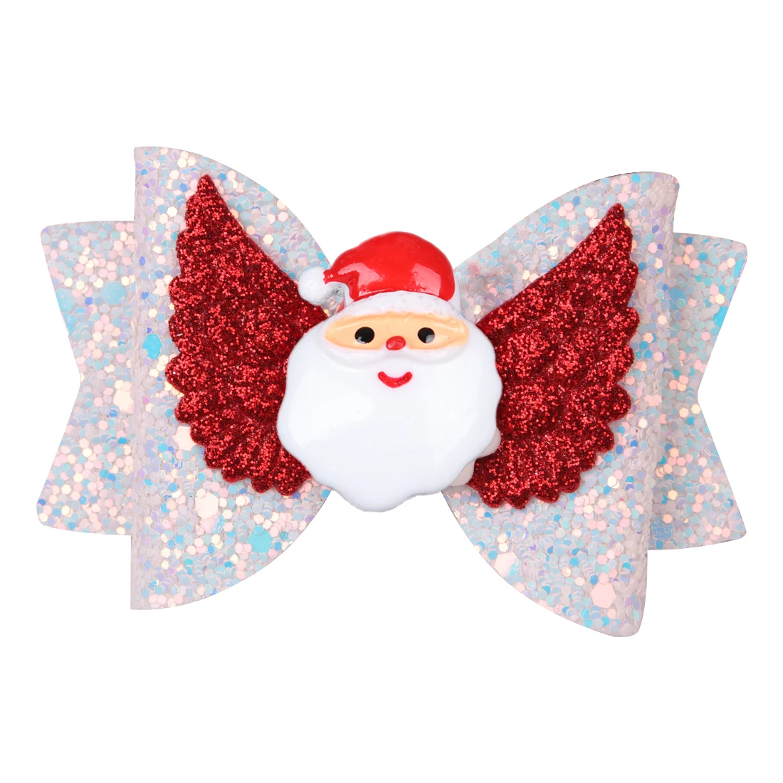 Christmas-7 1 шт., блестящие заколки с бантами для волос для девочек, радужные заколки, блестящие Блестящие Блестки, дизайнерские детские милые 3,5 дюймовые большие банты, заколки для волос - Цвет: Christmas-7