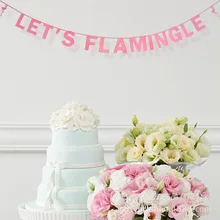 Розовый фламинго Lettered Фламинго флаг латте искусство вечерние настенные декорации украшения