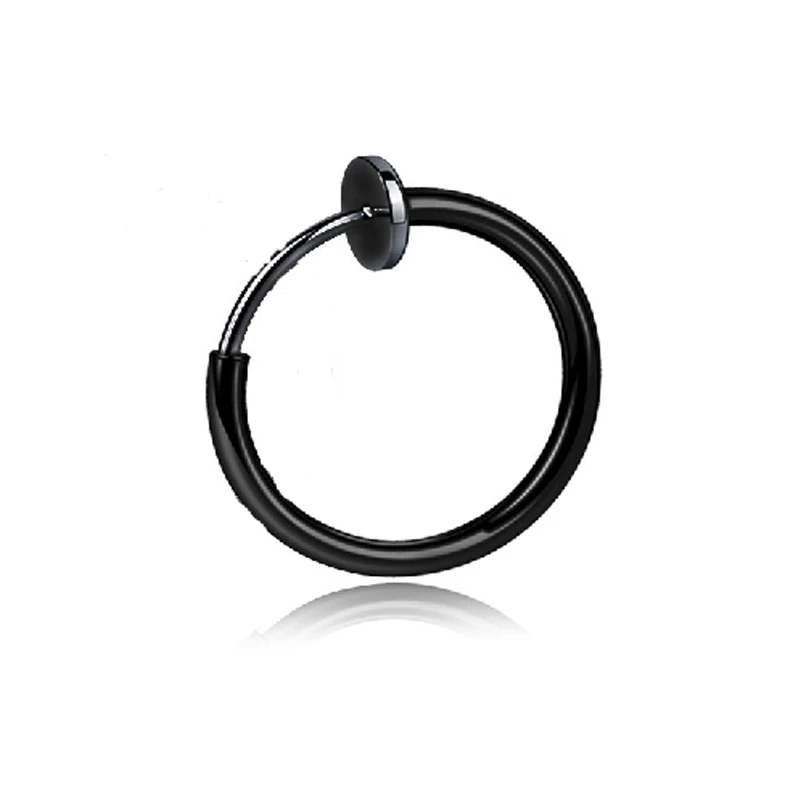 1 Piece New Popular Stainless Steel Painless Ear Clip Earrings For Men/Women Punk Black Non Piercing Fake Earrings Jewelry Gift