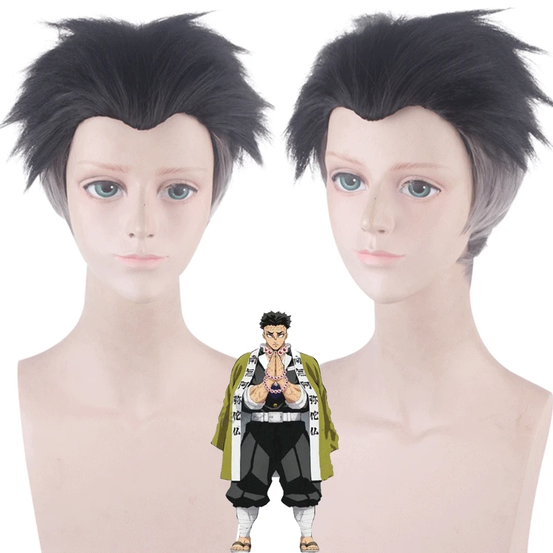 

Anime Demon Slayer: Kimetsu No Yaiba Himejima Kyoumei Cosplay Wig Short Heat Resistant Hair Pelucas Costume Role Play Wigs