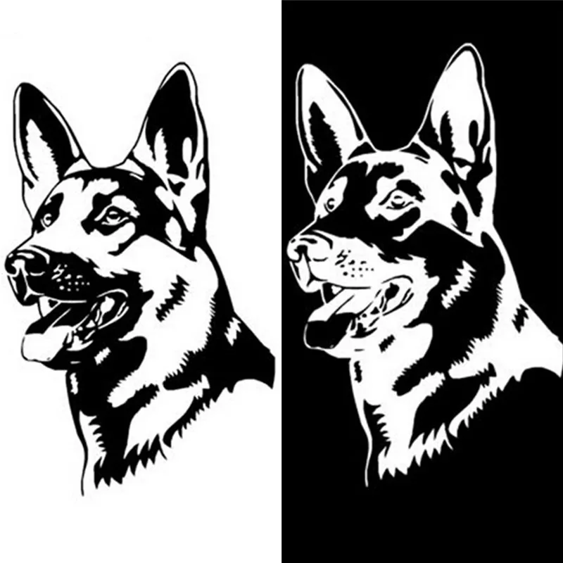 Black/Silver German Shepherd Dog Personality Vinyl Decal Car Styling Truck Accessories Stickers | Автомобили и мотоциклы
