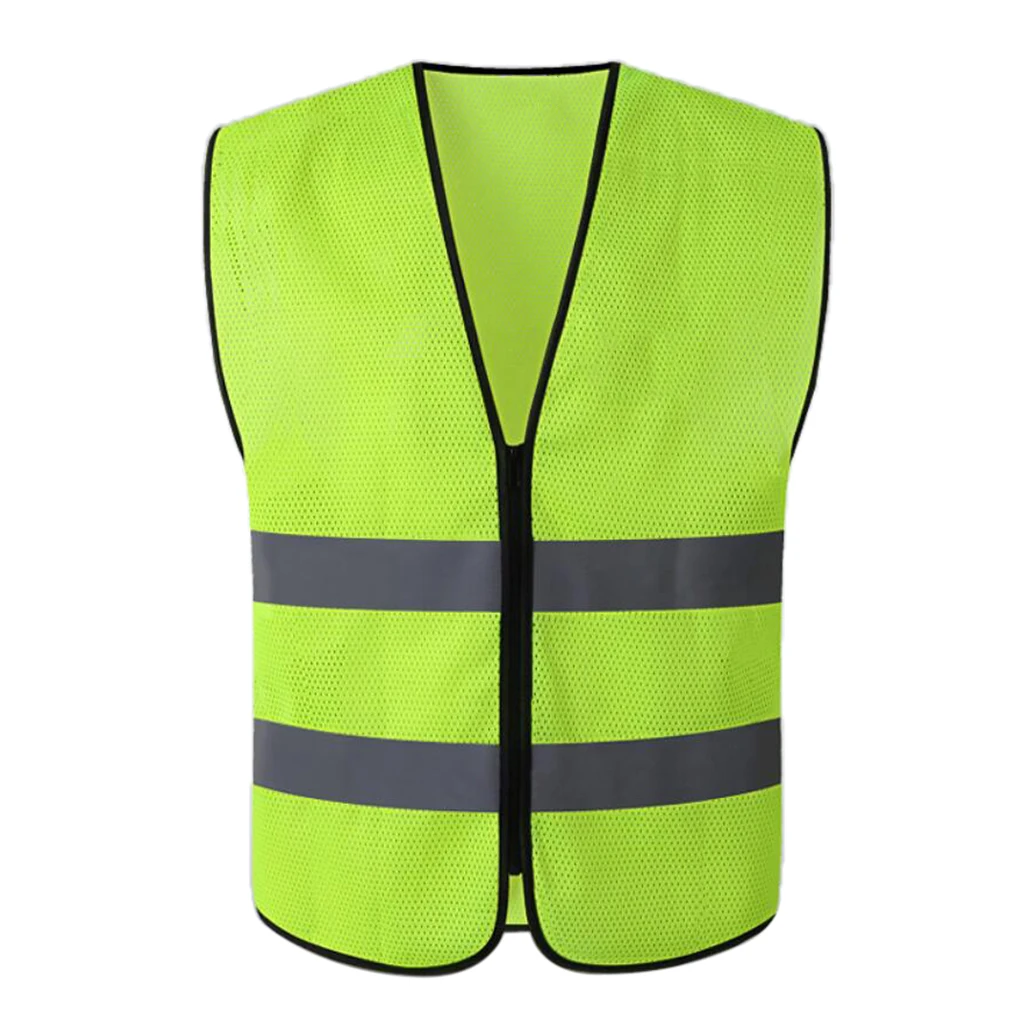 High Visibility Zipper Front Safety Vest With Reflective Strips 2 Colors Optional