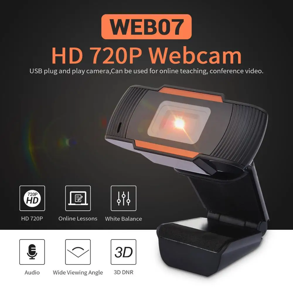 

OULLX 720P Webcam Smart WebCam USB Pro Camera Built-in Microphone for Desktop Laptops PC Game Web Camera For OS Windows Android