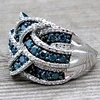 New Luxury Big silver color Rings with Blue Colors CZ Zircon Stone for Women Fashion Wedding Engagement Rings Gifts ► Photo 2/4