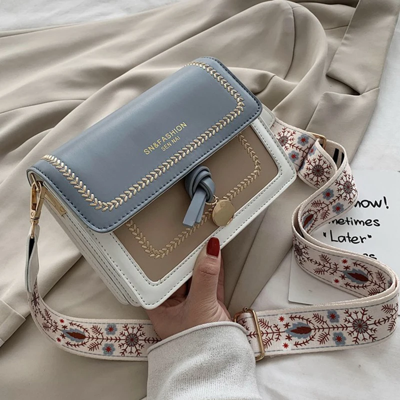 Crossbody-Bags Messenger-Bag Travel Handbag Shoulder Contrast-Color Fashion Ladies Women
