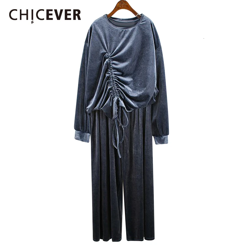 CHICEVER/комплект из двух предметов сатина Женский пуловер толстовка с рюшами