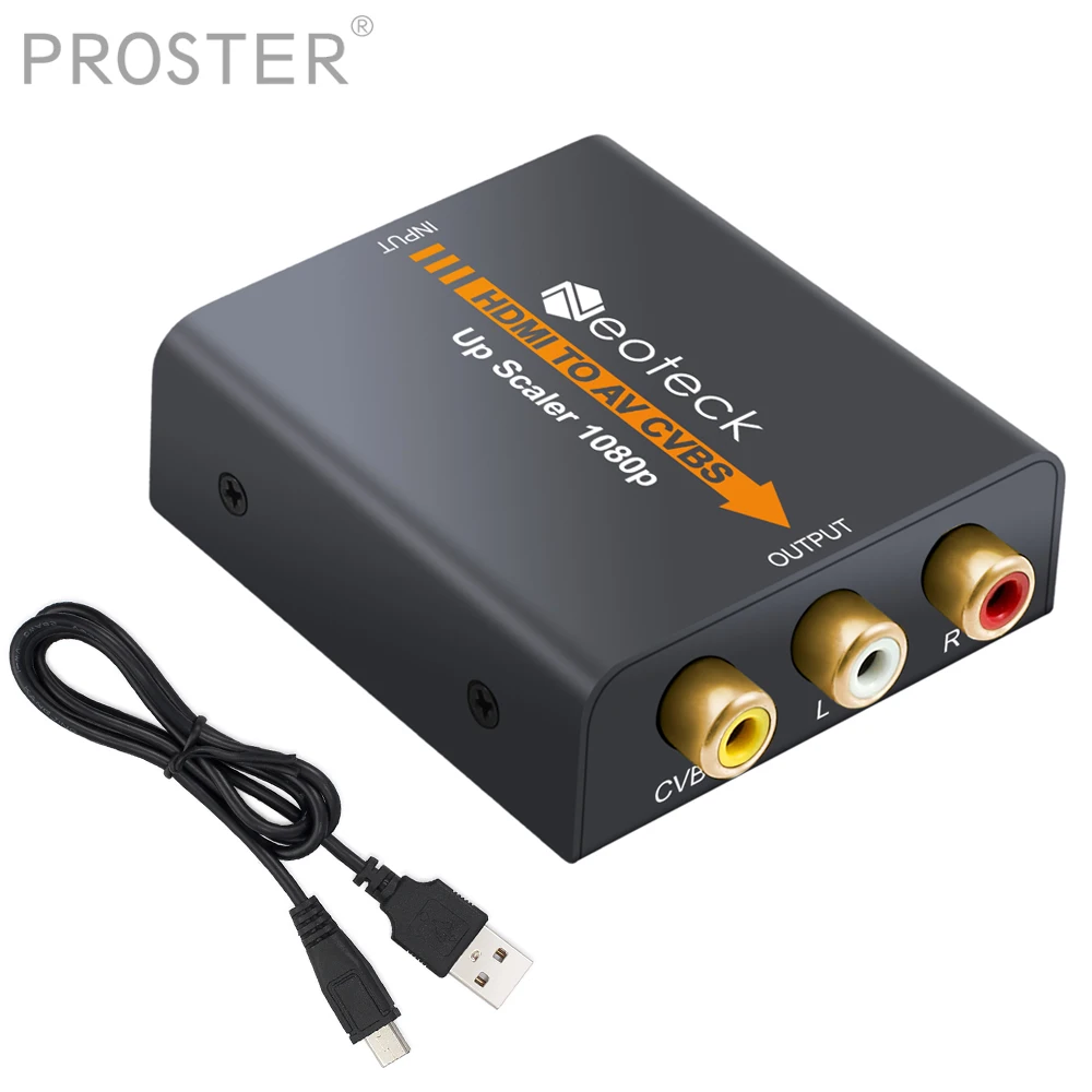 PROSTER HDMI к 3RCA AV CVBS видео преобразователь звук композитный Стере R/L аудио ЦАП