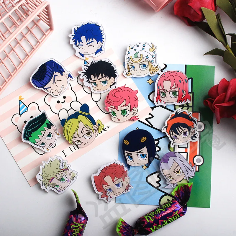 Аниме JOJO странные приключения мультфильм акриловые значки Kawaii эмблемы на рюкзак