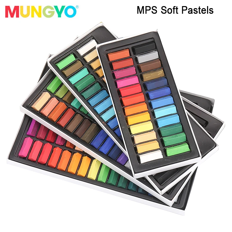 MUNGYO MPS 24/32/48/64 Colors Soft Pastels Colored Chalk half size drawing supplies