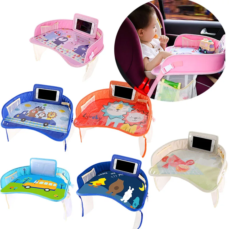 Asiento de seguridad para niños, tablero escritorio con patrón de dibujos animados, bandeja impermeable para bebé, asiento de coche portátil, mesa de comedor, sofá infantil