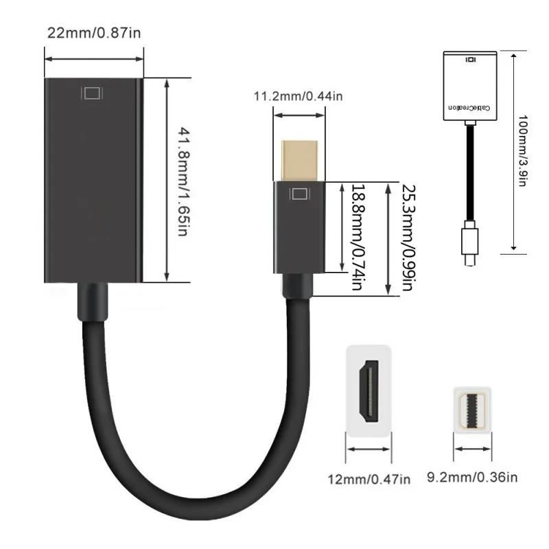 Мини адаптер DP к HDMI кабель для Apple Mac Macbook Pro Air Ноутбук Дисплей порт Дисплей Порт DP к HDMI конвертер для Thinkpad