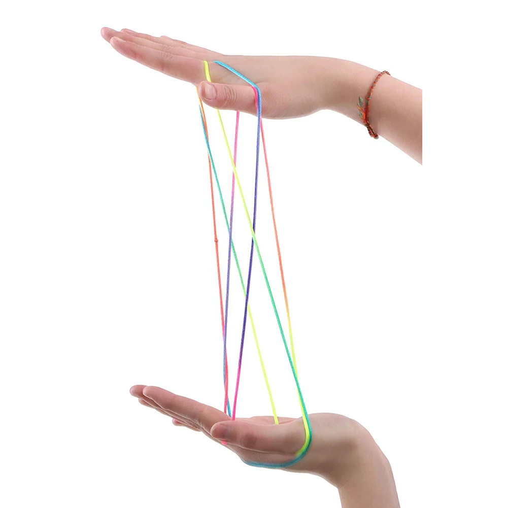 Kids String Game Toy Rainbow Colour Fumble Finger Thread Rope Developmental Toy Puzzle Interactive Game toys 4